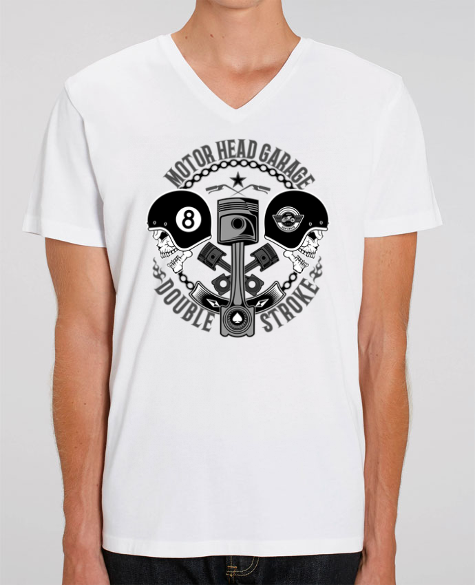 Tee Shirt Homme Col V Stanley PRESENTER Motor Head Biker id e