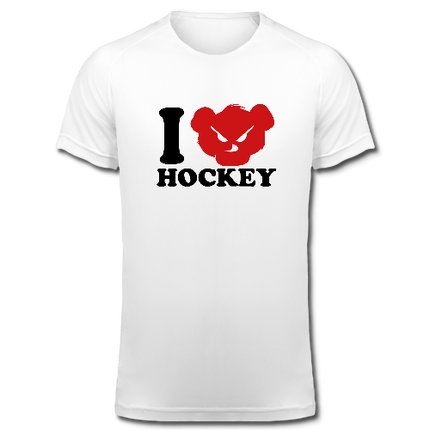 Tshirt I love hockey Blanc
