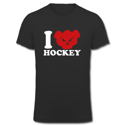 Tshirt I love hockey Noir