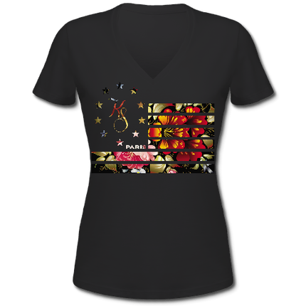 Drapeau KS:femme-fleur sauvage-noir