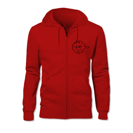 Sweat Zippé Capuche Homme Red