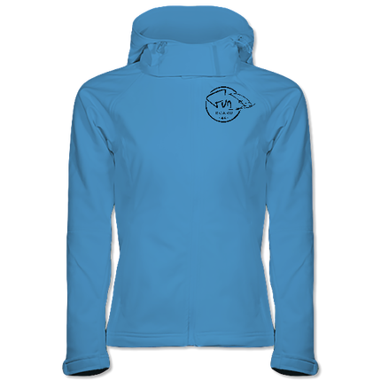Veste soft shell a capuche femme blue
