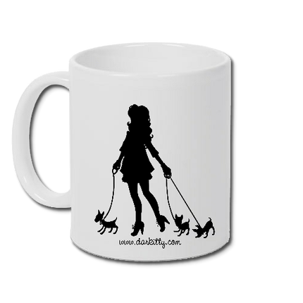 Mug silhouette promenade des chiens