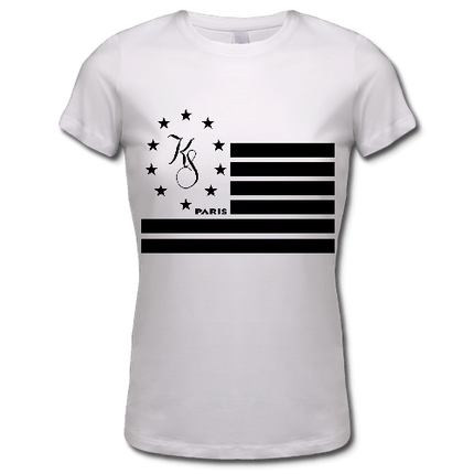 Drapeau KS - Noir et Blanc - Blanc - Femme