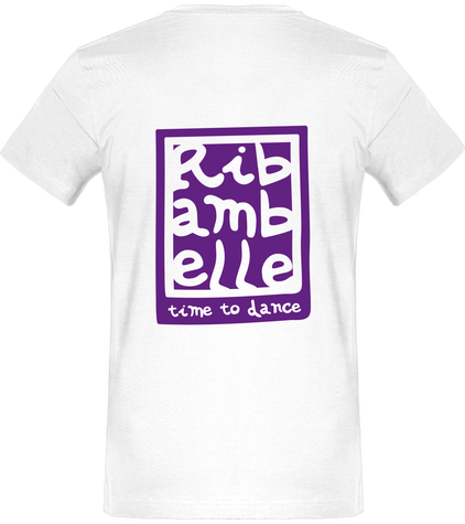 T-shirt homme ajusté Ribambelle blanc-violet