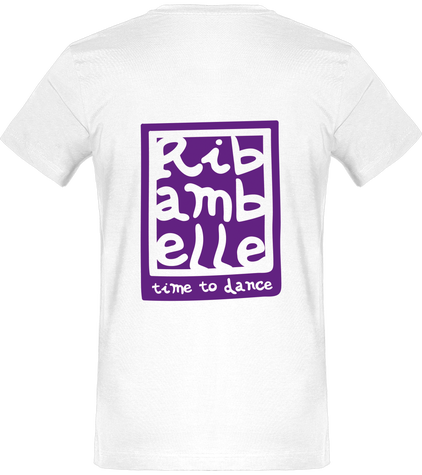 T-shirt homme col v Ribambelle blanc-violet