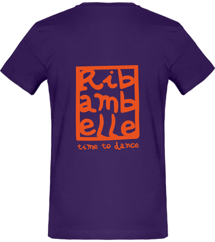 T-shirt homme col v Ribambelle violet-rouge