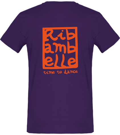 T-shirt homme basic Ribambelle violet-rouge