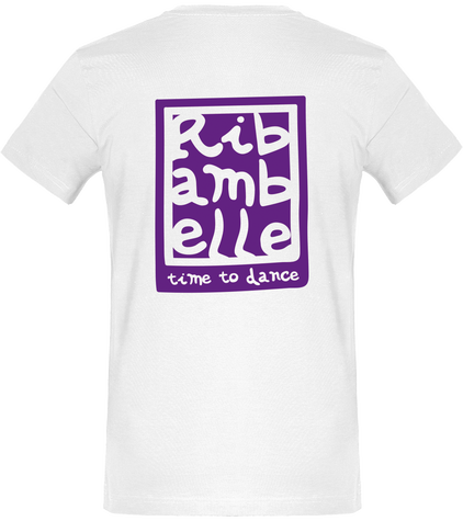 T-shirt homme basic Ribambelle blanc-violet