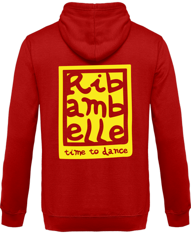 Sweat homme à capuche Ribambelle rouge