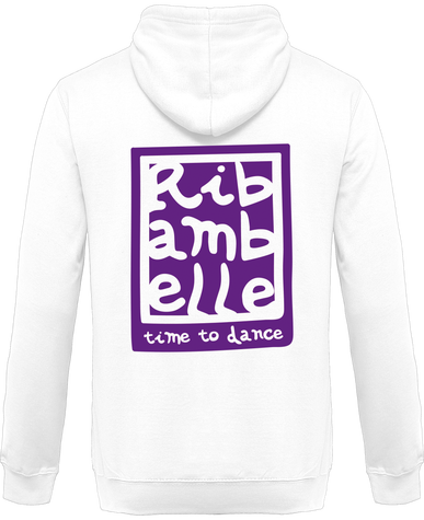 Sweat homme à capuche Ribambelle blanc-violet