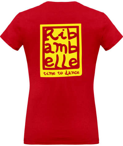 T-shirt femme col v Ribambelle rouge