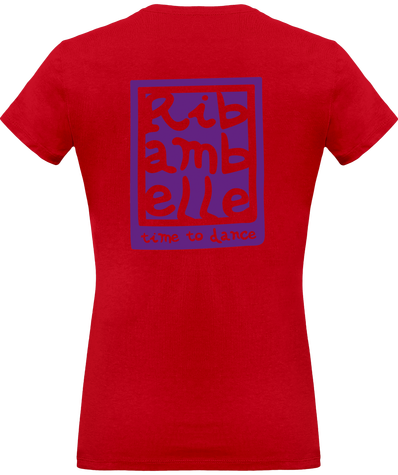 T-shirt femme col v Ribambelle rouge-violet