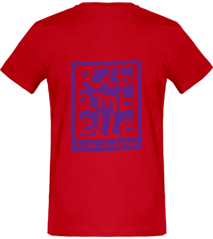 T-shirt homme col v Ribambelle rouge-violet