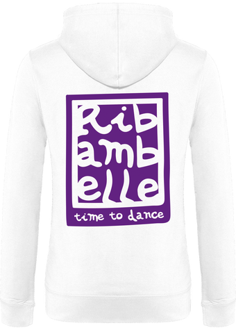 Veste zippée femme à capuche Ribambelle blanc-violet