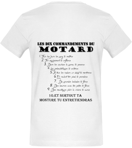 T-shirt les dix commandements du motard