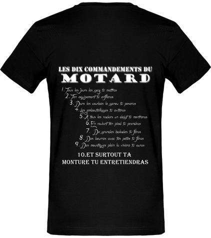 T-shirt les dix commandements du motard