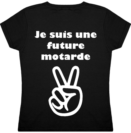 T-shirt fille enfant avec inscription blanche au dos