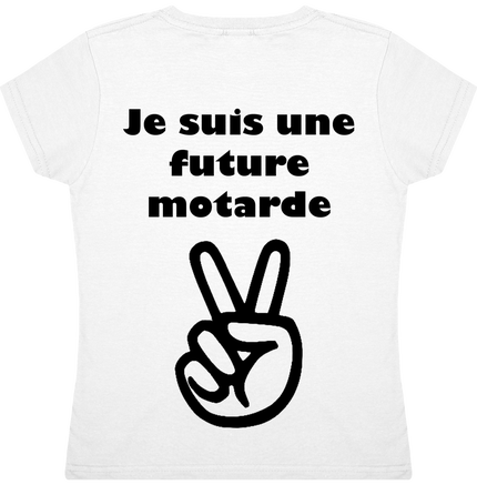 T-shirt fille enfant avec inscription noire au dos