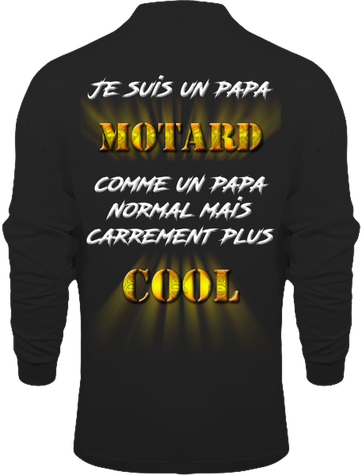 Polo homme manche longue papa motard