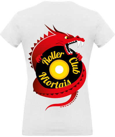 T-shirt col V Femme - Logo dos