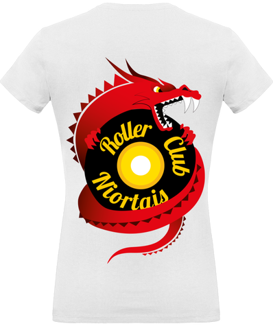 T-shirt Col V Femme Roller Club Niortais - Logo dos