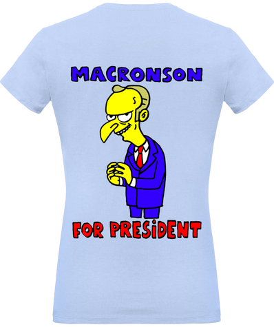 Tee shirt femme caricature Macron parodie Simpson