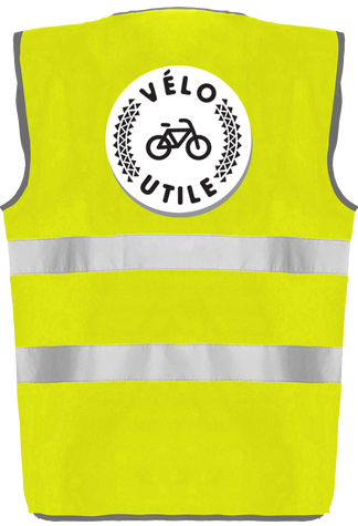 Gilet jaune - Logo vélo Utile en N&B