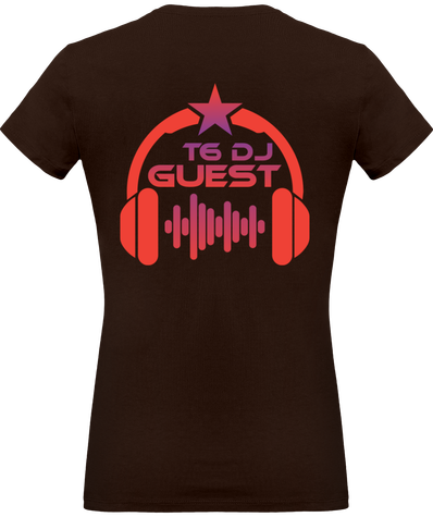 T-shirt Col V Femme T6 DJ Guest arrière