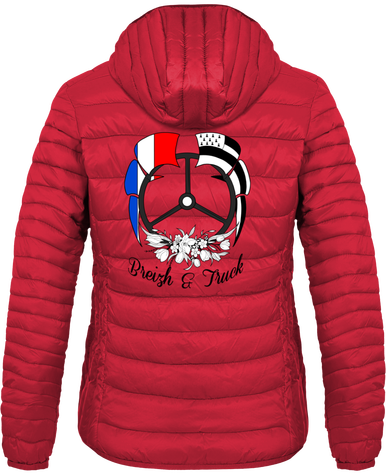 * Broderie * doudoune femme a capuche volant 3 branches