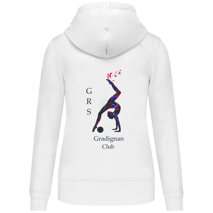 Sweatshirt à capuche zippé femme (logo dos)