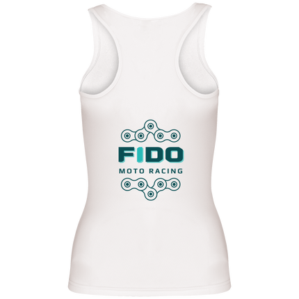 Débardeur Femme blanc - logo floqué derrière