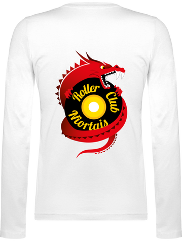 T-shirt manches longue col V femme - logo dos