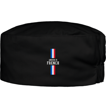 Amour is french tôque cuisine unisexe Logo en blanc Amourisfrench.com