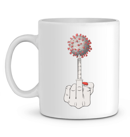 Mug . Illustration Fuck Covid19 femme