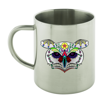 tasse en inox- illustration hiboux muerte mexicaine