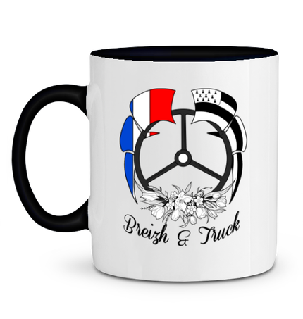 Mug bicolore, volant 3 branches