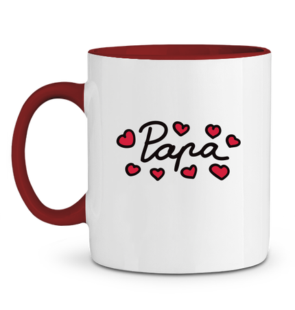 Mug en Céramique Bicolore Papa Coeur