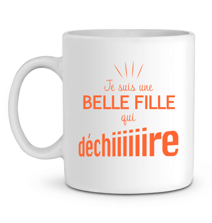 Mug Belle Fille qui déchire Orange