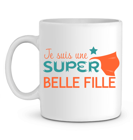 Mug Super Belle Fille Orange & Vert
