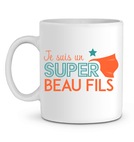 Mug Super Beau Fils Orange & Vert